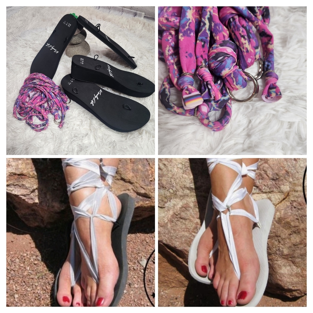 3pcs Kandy Life Interchangeable Sandals - Flat & Wedge/ sizes 11/ NWT